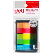 得力9060 荧光膜指示标签 5色条状防水 45*12mm