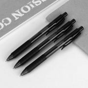 得力S06按动中性笔（0.5mm）整盒12支 黑色 适用替芯6906