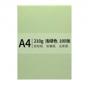 传美 A4云彩纸 封页纸 皮纹纸210g硬卡纸（浅绿色）100张/包