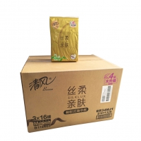 清风BR34MJ塑包抽纸  纯品金装4层120抽 48包整箱（替换BR36MJ3）