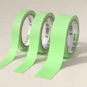 弱粘美纹纸胶带（绿色）5卷/筒 得力30mm*50y*110μm