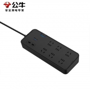 公牛GN-H306U电源插线板 抗电涌新国标六位总控 3米 2个USB插孔