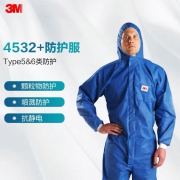 3M 4532+连体防护服（蓝色带帽）