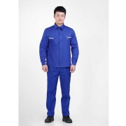 蓝色工作服头套装 纯棉