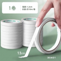 棉纸双面胶带12mm*10y（单卷）得力30401
